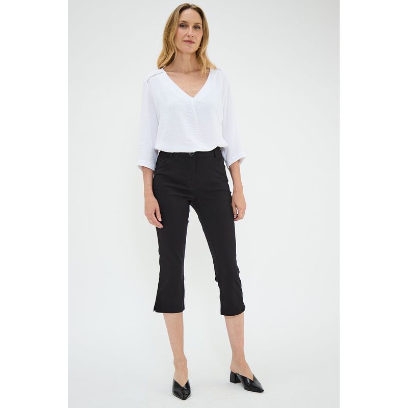 MA GRIFFE - Pantalon Casual Negro Mujer Magriffe