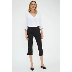 MA GRIFFE - Pantalon Casual Negro Mujer Magriffe