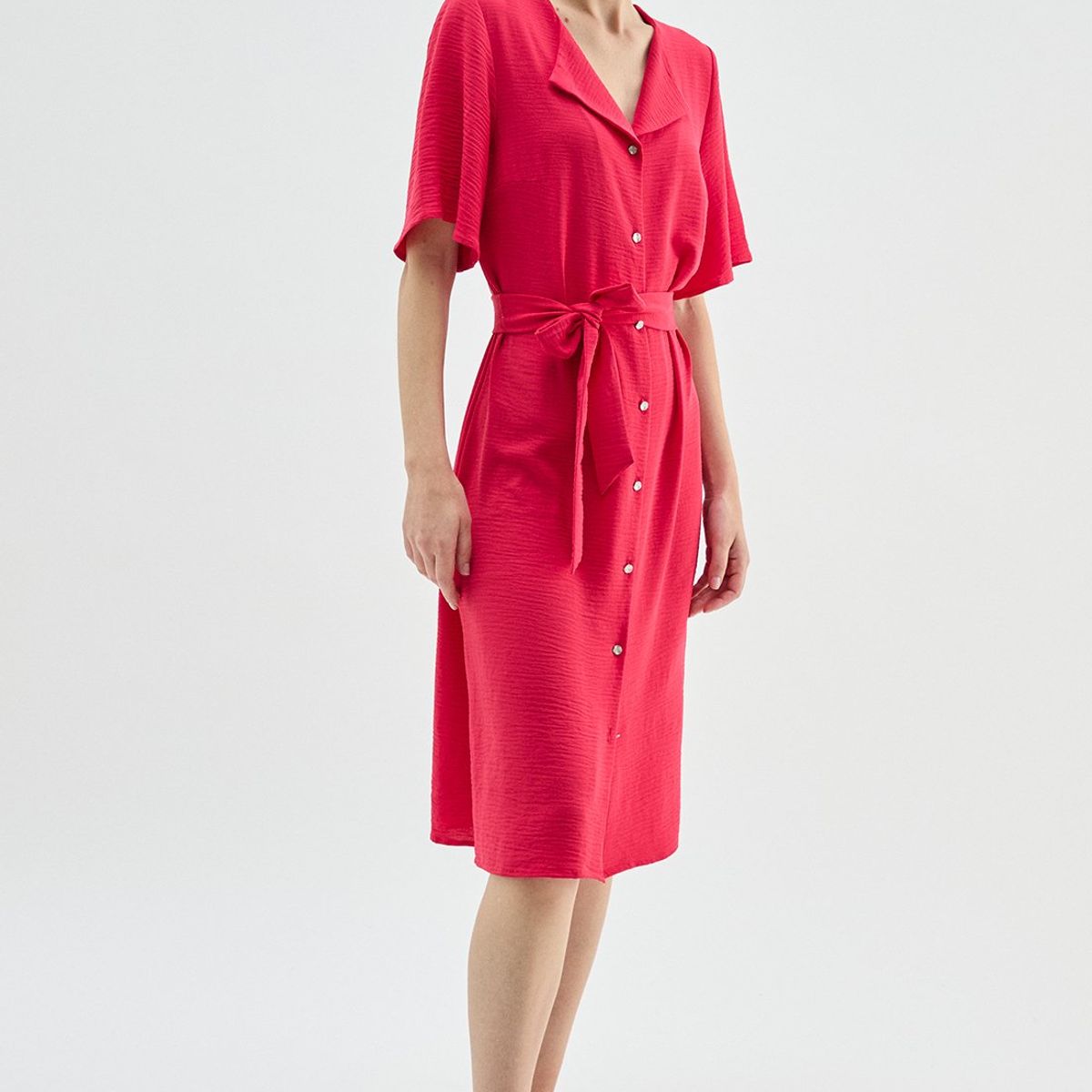 MA GRIFFE - Vestido Largo Fucsia Mujer Magriffe