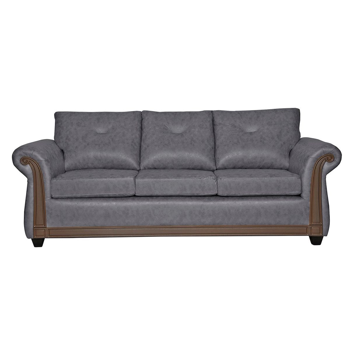 BLACK FACTORY - Sofá 3 Cuerpos Bristol Gris