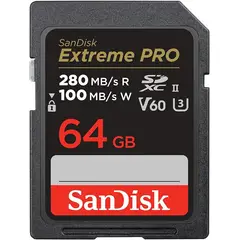 SANDISK - Memoria Sd Extreme Pro 64gb 280mbs Uhs-ii V60 6k