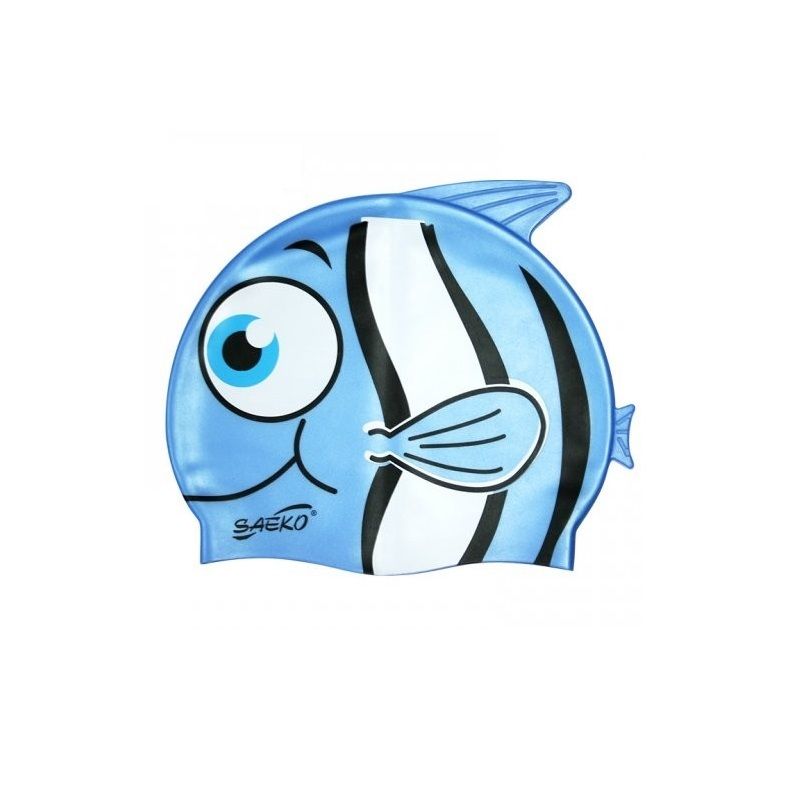 SAEKO - GORRA NATACION SILICONA SAEKO FISH AZUL