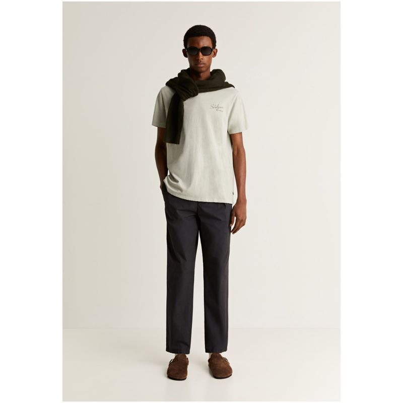 SCALPERS - Polera Efecto Lavado Print Light Grey