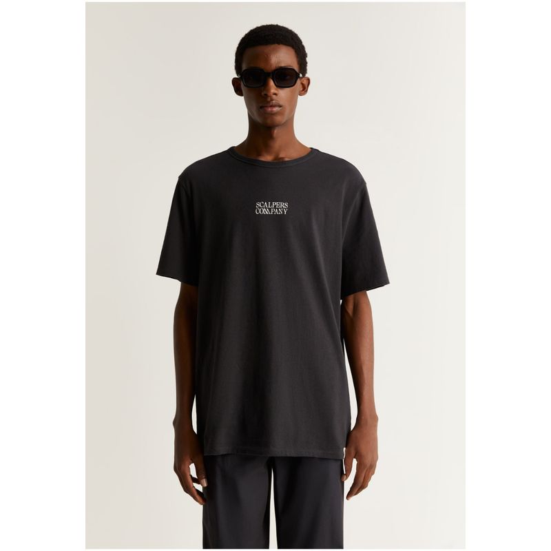 SCALPERS - Polera Detalle Etiqueta Plantable Anthracite