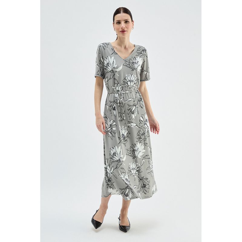 MA GRIFFE - Vestido  Estampado Verde Magriffe
