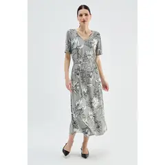 MA GRIFFE - Vestido Estampado Verde Magriffe