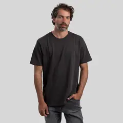 TRAUKO - Polera Hombre Algodón Negra Original Black