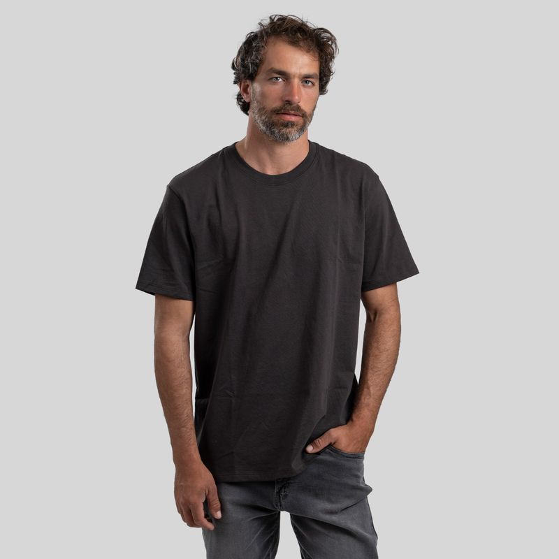 TRAUKO - Polera Hombre Algodón Negra Trauko Original Black