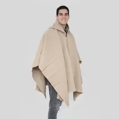 TRAUKO - Poncho Hombre Lana Negro