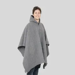 TRAUKO - Poncho Hombre Lana Negro