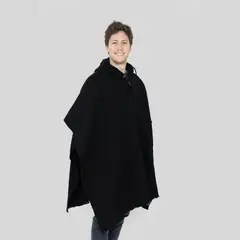 TRAUKO - Poncho Hombre Lana Negro