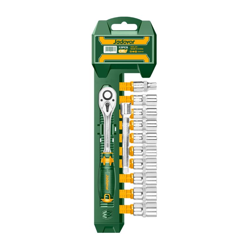 JADEVER - Juego de Dados 1/2” + Chicharra 12 Pcs JADEVER
