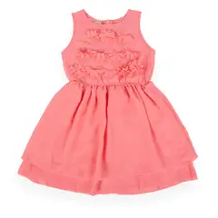 PILLIN - Vestido Niña - Coral