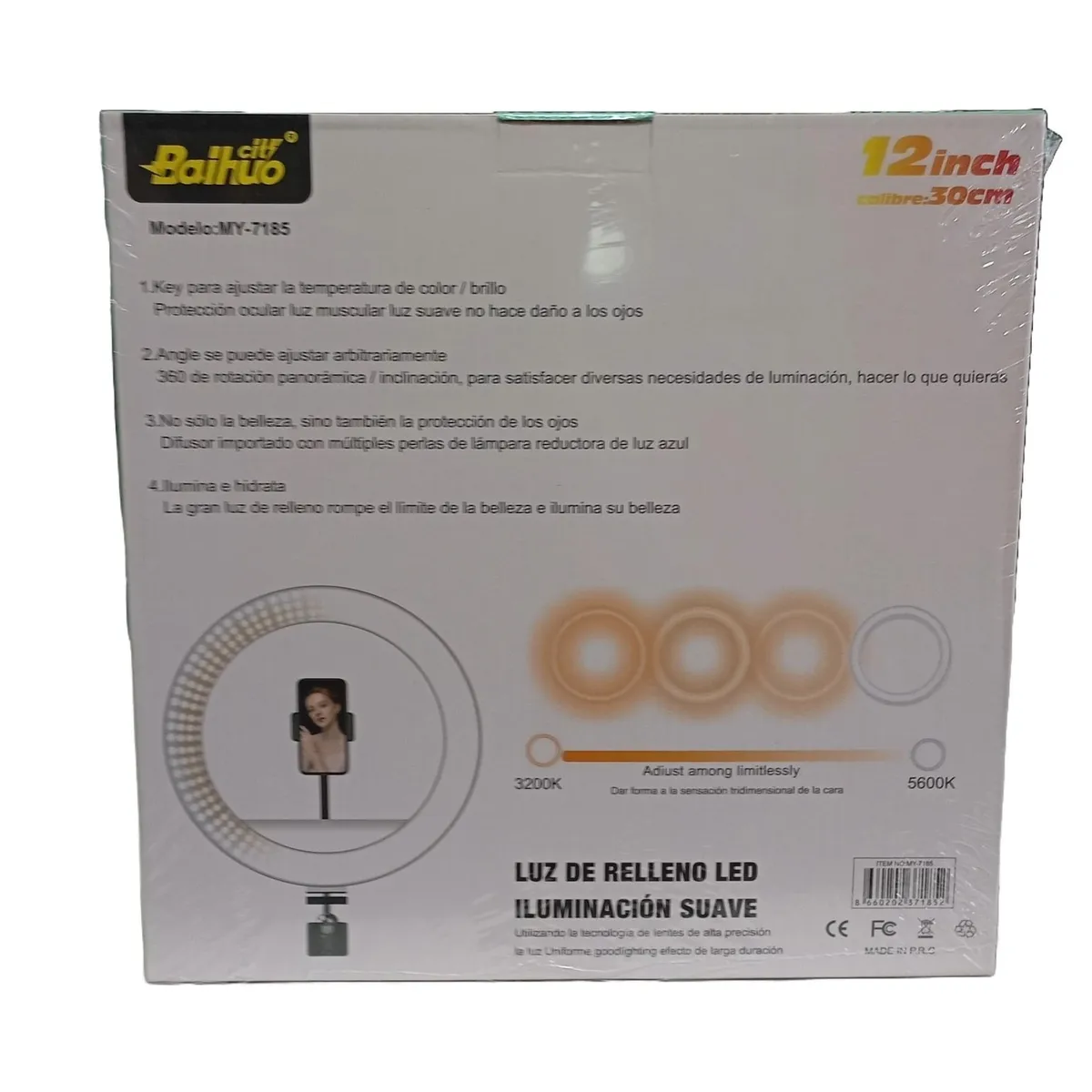 Aro de luz led tricolor ajustable streaming 30 cm, marca GENERICO - Foto 2