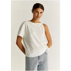 SCALPERS - Polera Detalle Nudo Hombro White