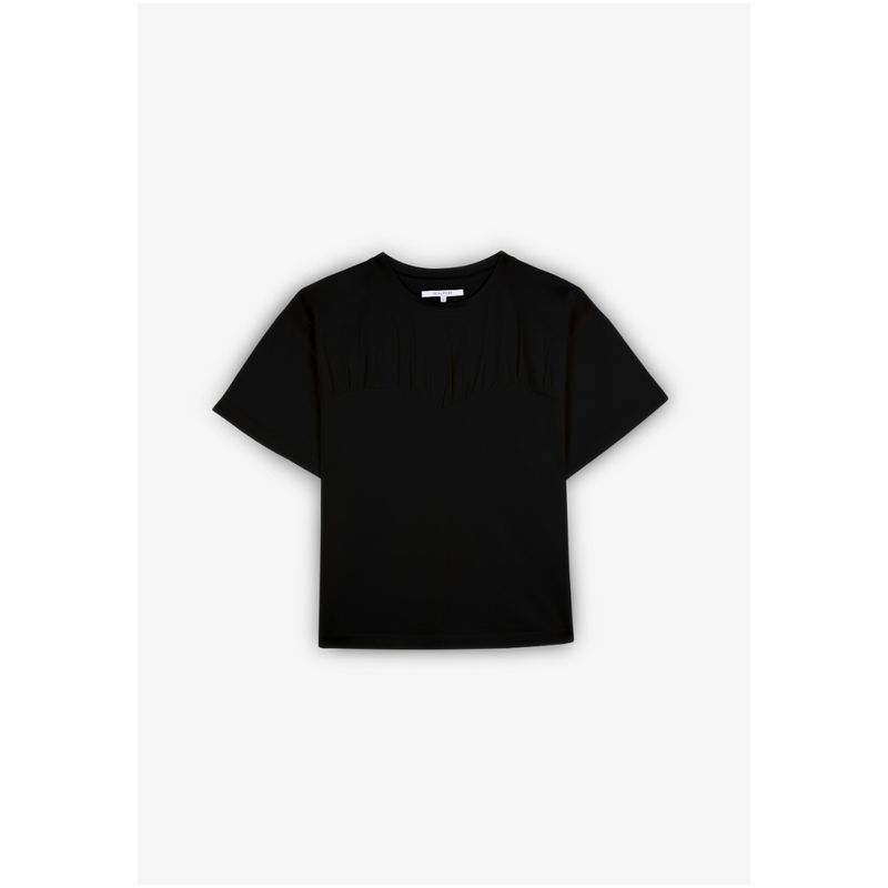 SCALPERS - Polera Frunces Pecho Black