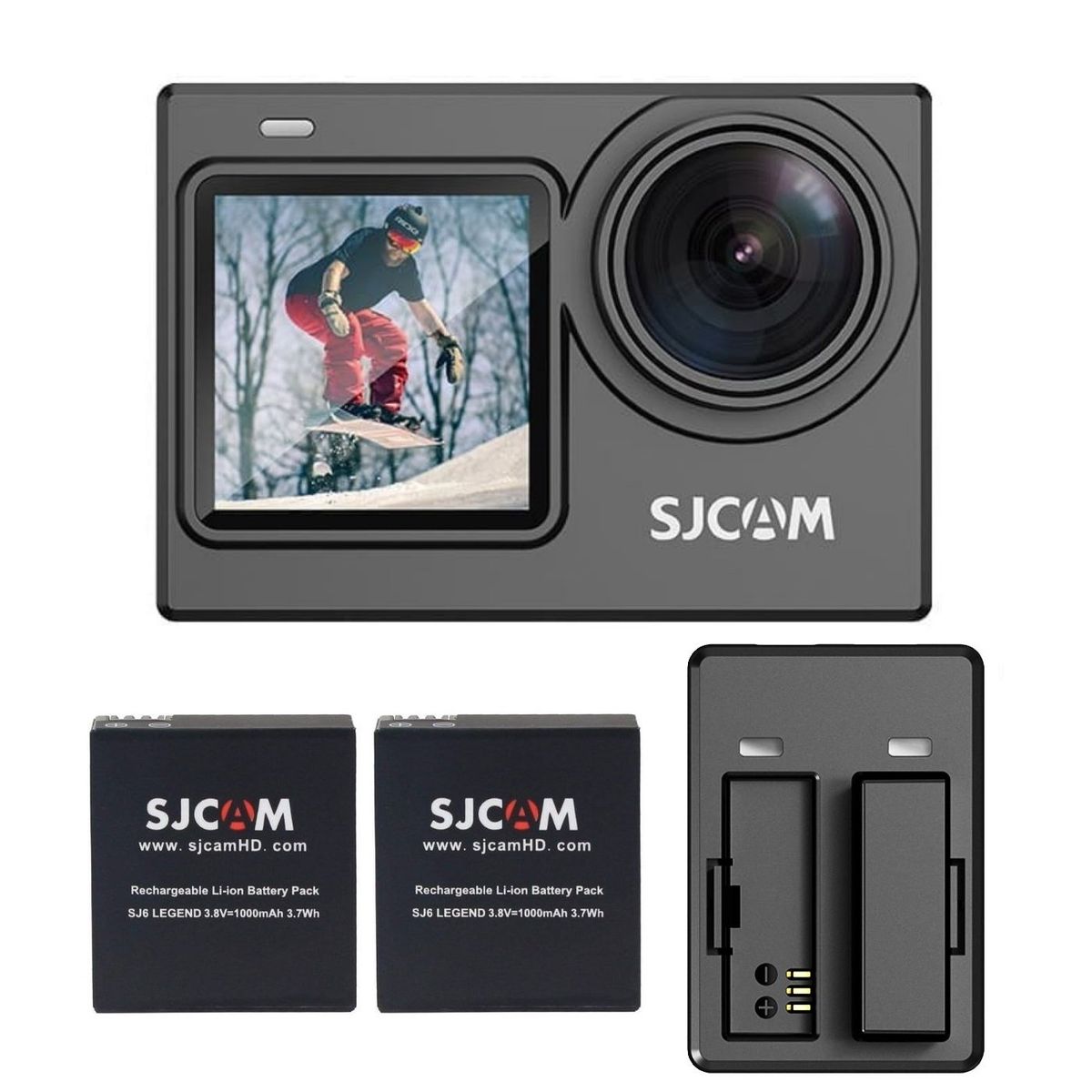SJCAM - Cámara de acción SJCAM SJ6 PRO 24MP 4K 60 FPS 2 baterias y cargador