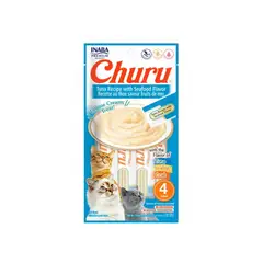 INABA - SNACK CHURU GATO TUNA Y SEEFOOD 4 TUBOS