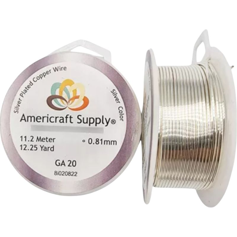 A - Alambre Para Bisutería Americraft Supply Calibre 20 - Plateado