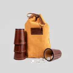 TRAUKO - Cachos Cuero Café Set 4