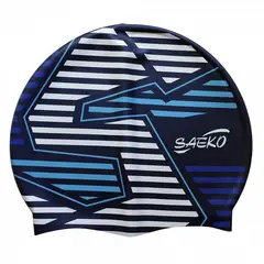GENERICO - GORRA NATACION SILICONA SAEKO CSP8 STRAIGHT AZUL