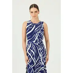 PRIVILEGE - Vestido azul marino estampado 1374 - Azul Marino