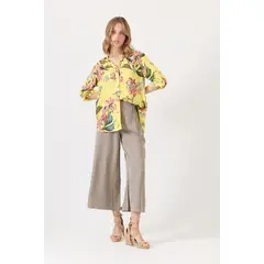 PRIVILEGE - Blusa amarilla estampada 1455 - Amarillo