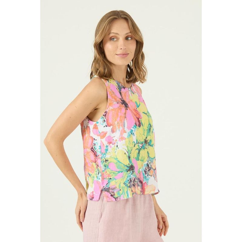 PRIVILEGE - Blusa de lino multicolor estampada PRIVILEGE 1657 - Multicolor