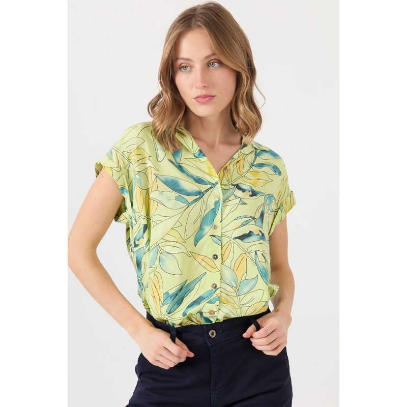 PRIVILEGE - Blusa verde estampada PRIVILEGE 1207 - Verde