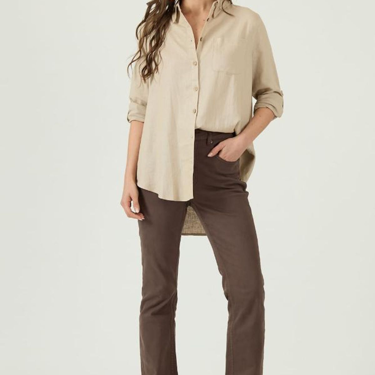 PRIVILEGE - Blusa con lino beige PRIVILEGE 1566 - Beige