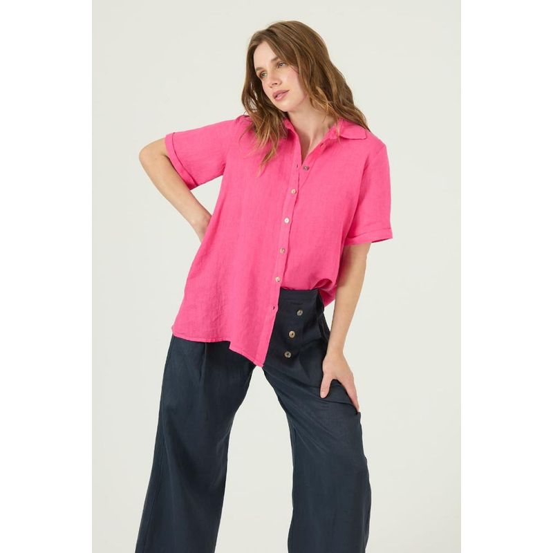 PRIVILEGE - Blusa de lino fucsia PRIVILEGE 1661 - Fucsia