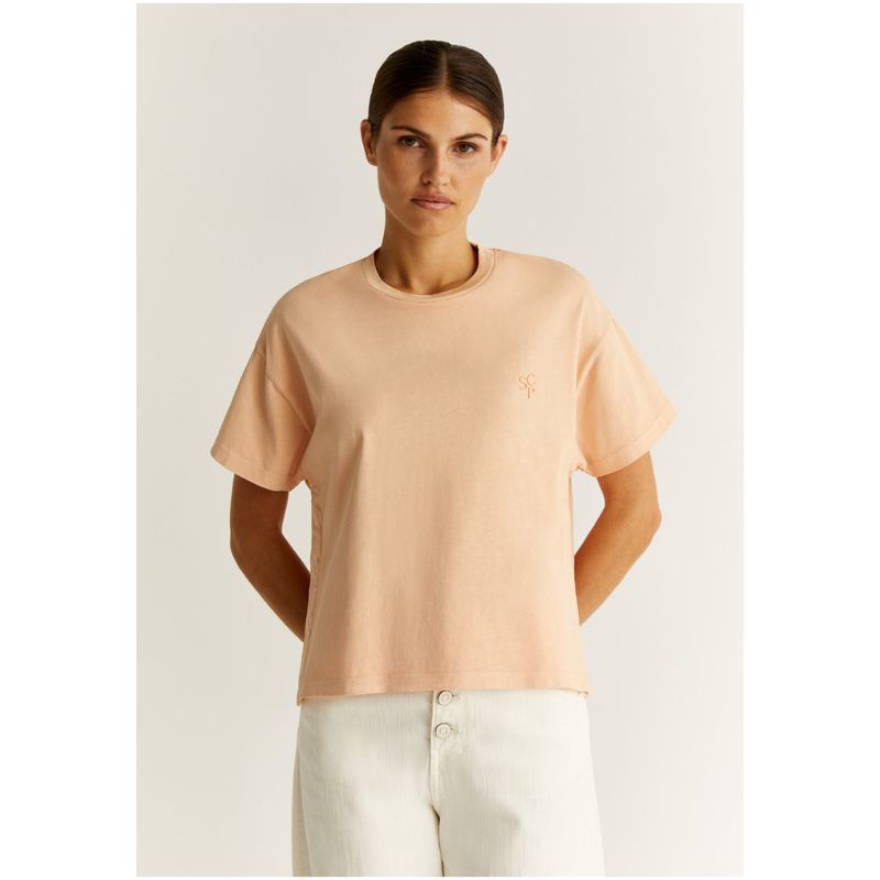 SCALPERS - Polera Detalle Snaps Laterales Peach