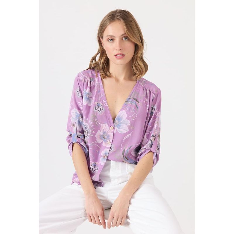 PRIVILEGE - Blusa morada estampada PRIVILEGE 1454 - Morado