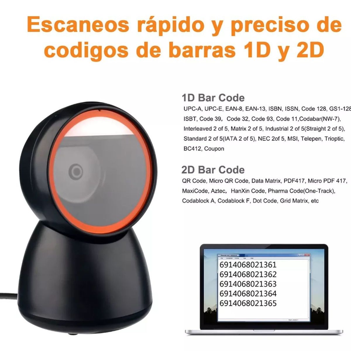 OFERTABKN - Scanner Lector Código De Barras 1d 2d Escritorio Usb Laser