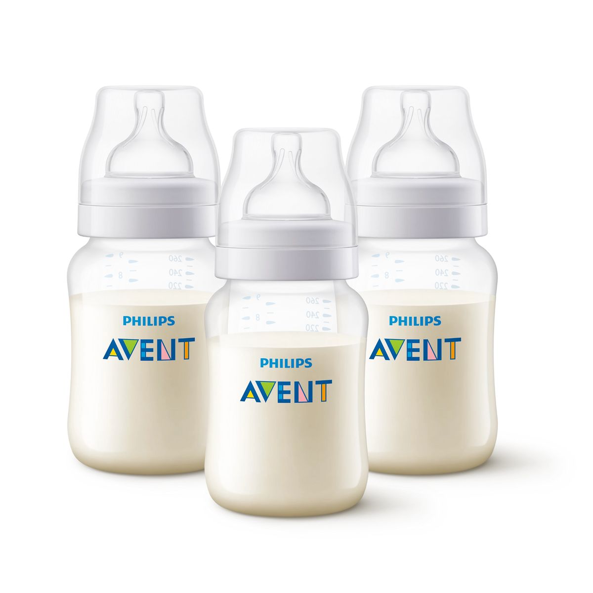 AVENT - Set de 3 mamadera anti-colic 260ML libre de BPA