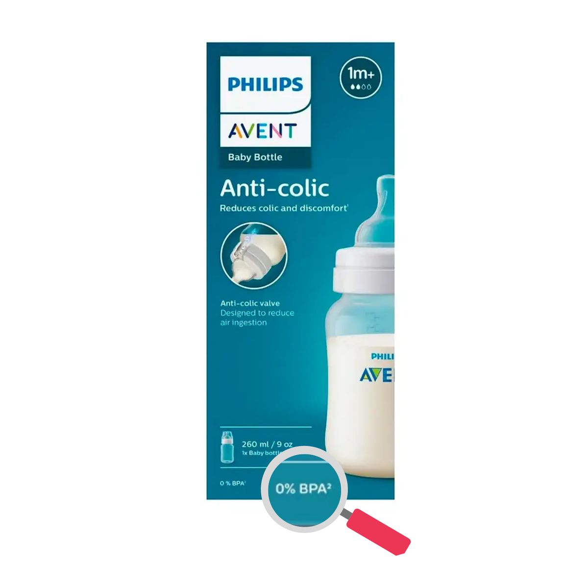 AVENT - Set de 3 mamadera anti-colic 260ML libre de BPA