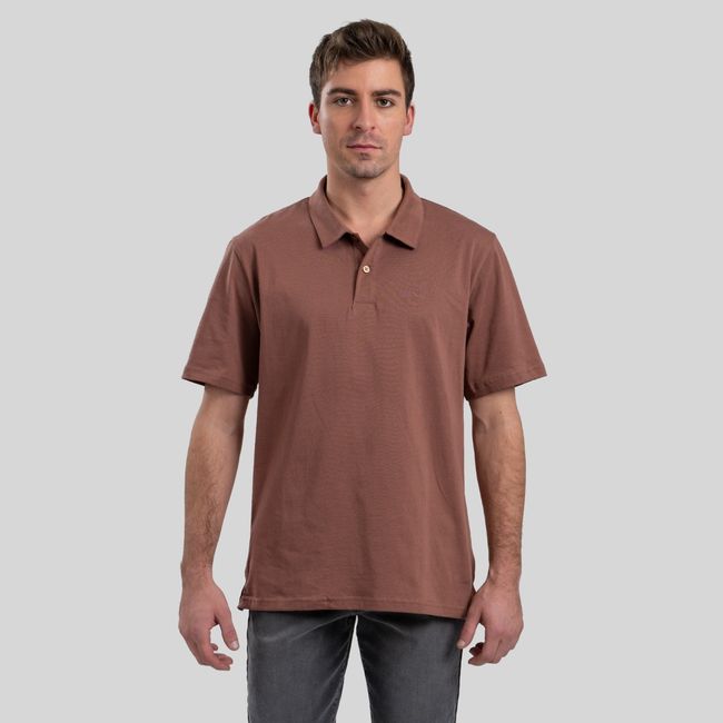 TRAUKO - Polera Hombre Algodón Roja Trauko Polo Terracota