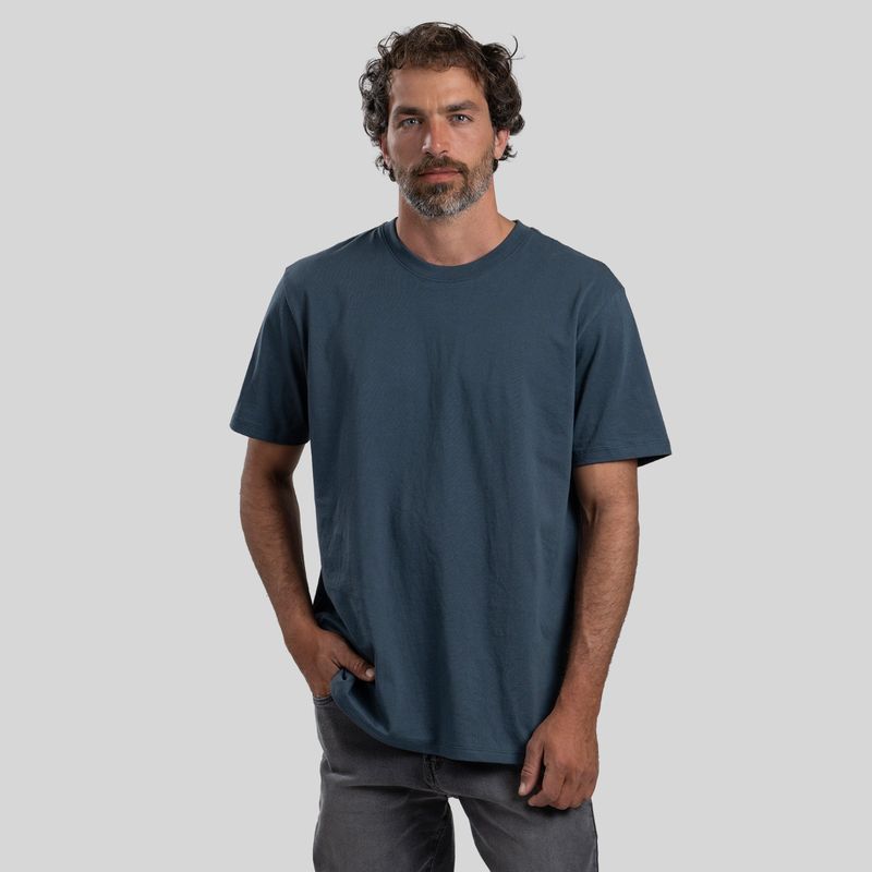 TRAUKO - Polera Hombre Algodón Azul Trauko Original Steel