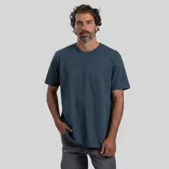 TRAUKO - Polera Hombre Algodón Azul Original Steel