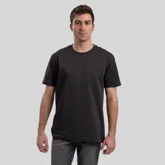 TRAUKO - Polera Hombre Algodón Negra Pocket Black