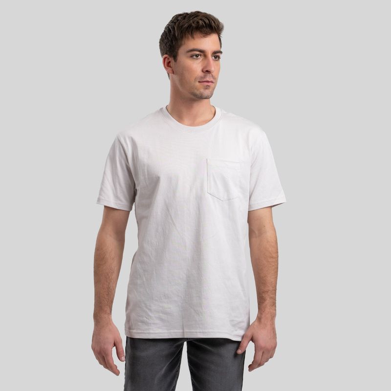 TRAUKO - Polera Hombre Algodón Blanca Trauko Pocket White
