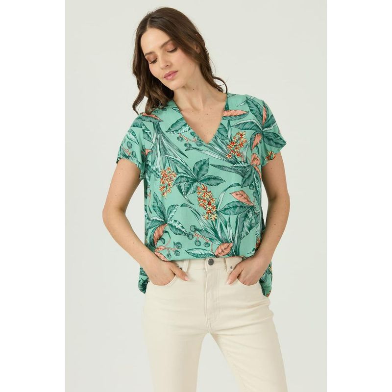 PRIVILEGE - Blusa verde estampada PRIVILEGE 1606 - Verde
