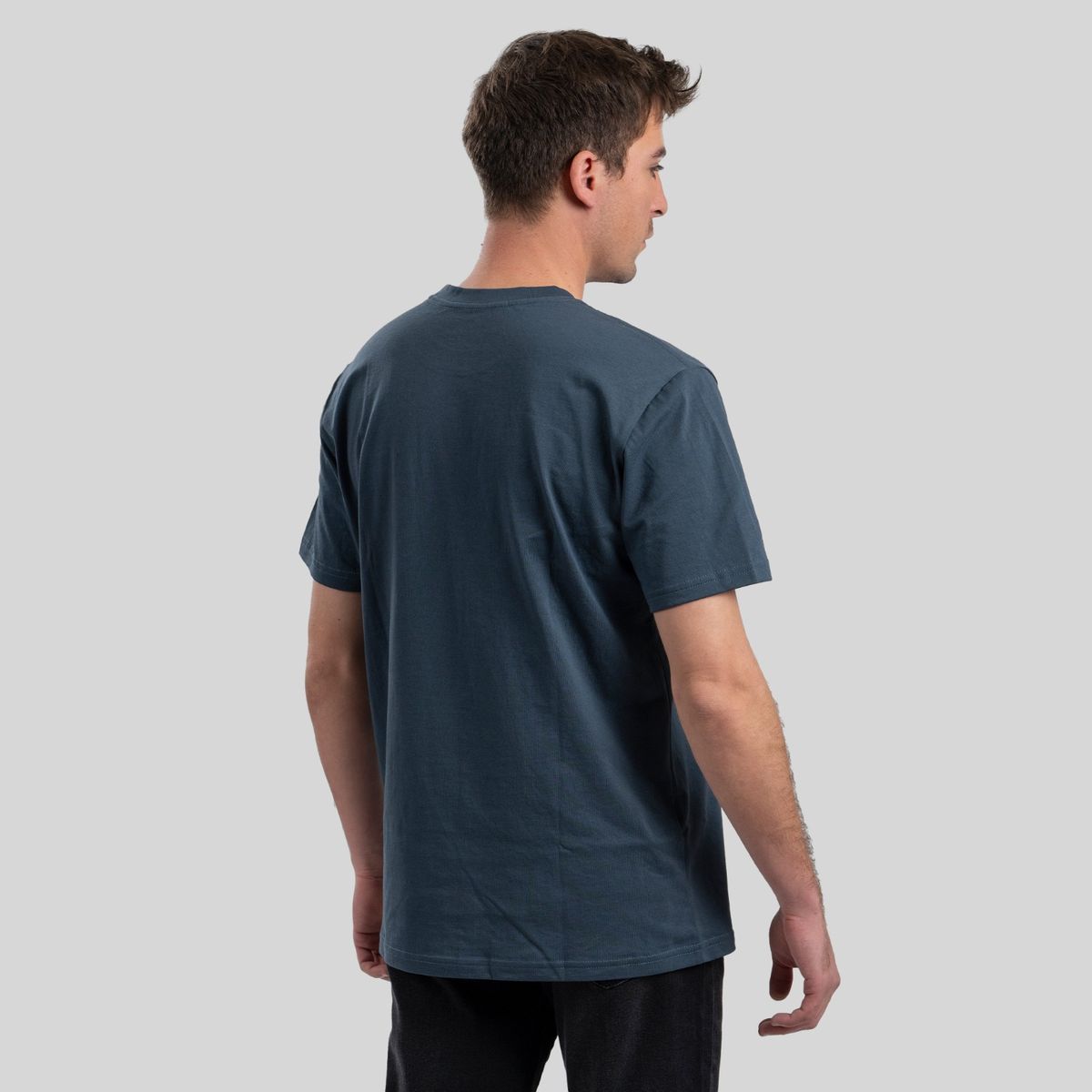 TRAUKO - Polera Hombre Algodón Azul Trauko Pocket Steel