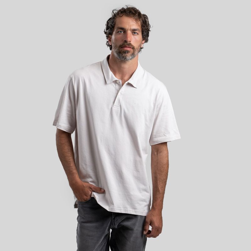 TRAUKO - Polera Hombre Algodón Blanca Trauko Polo White