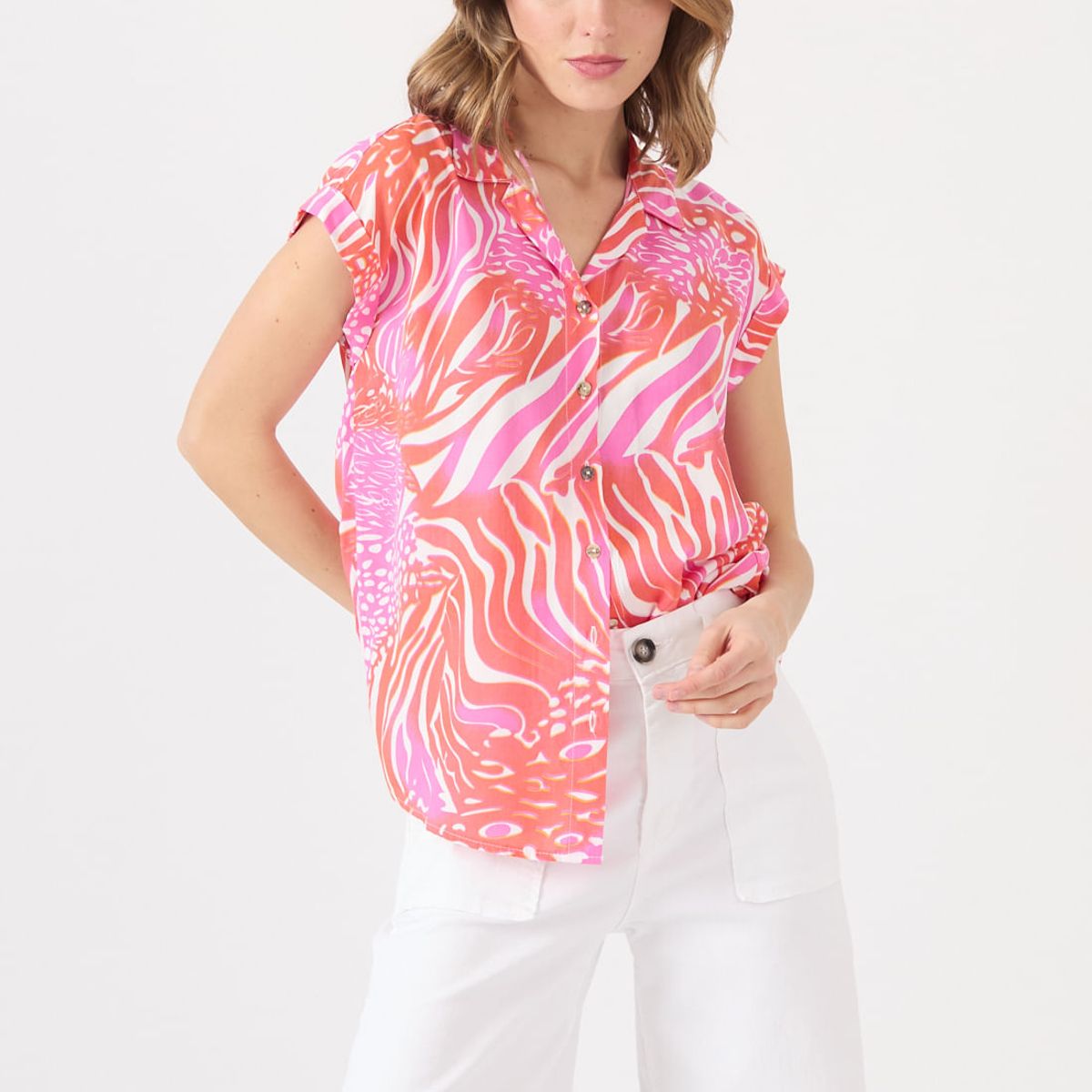 PRIVILEGE - Blusa fucsia estampada PRIVILEGE 1627