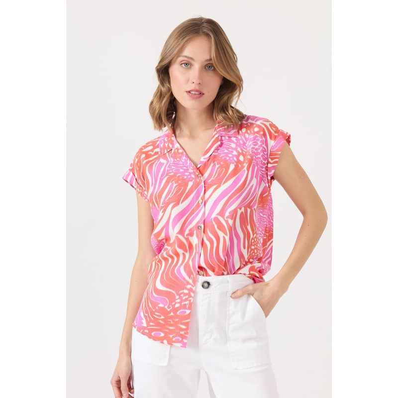 PRIVILEGE - Blusa fucsia estampada PRIVILEGE 1627 - Fucsia