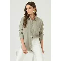 PRIVILEGE - Blusa de tencel verde 1457 - Verde