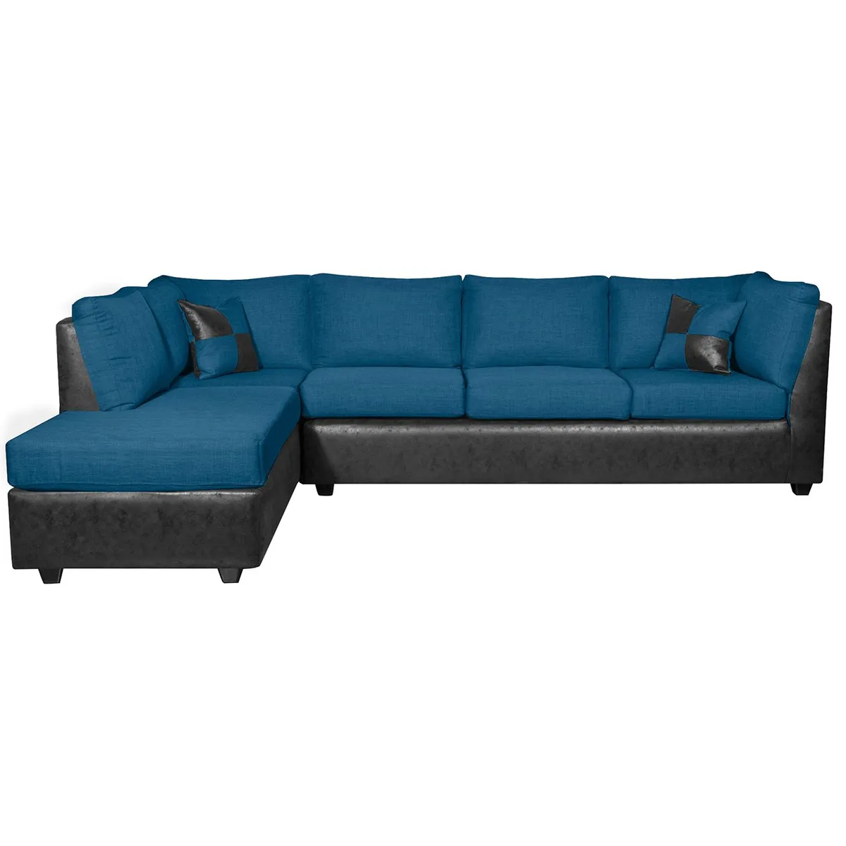 BLACK FACTORY - Sofá Seccional Fijo Izquierdo Donato Azul