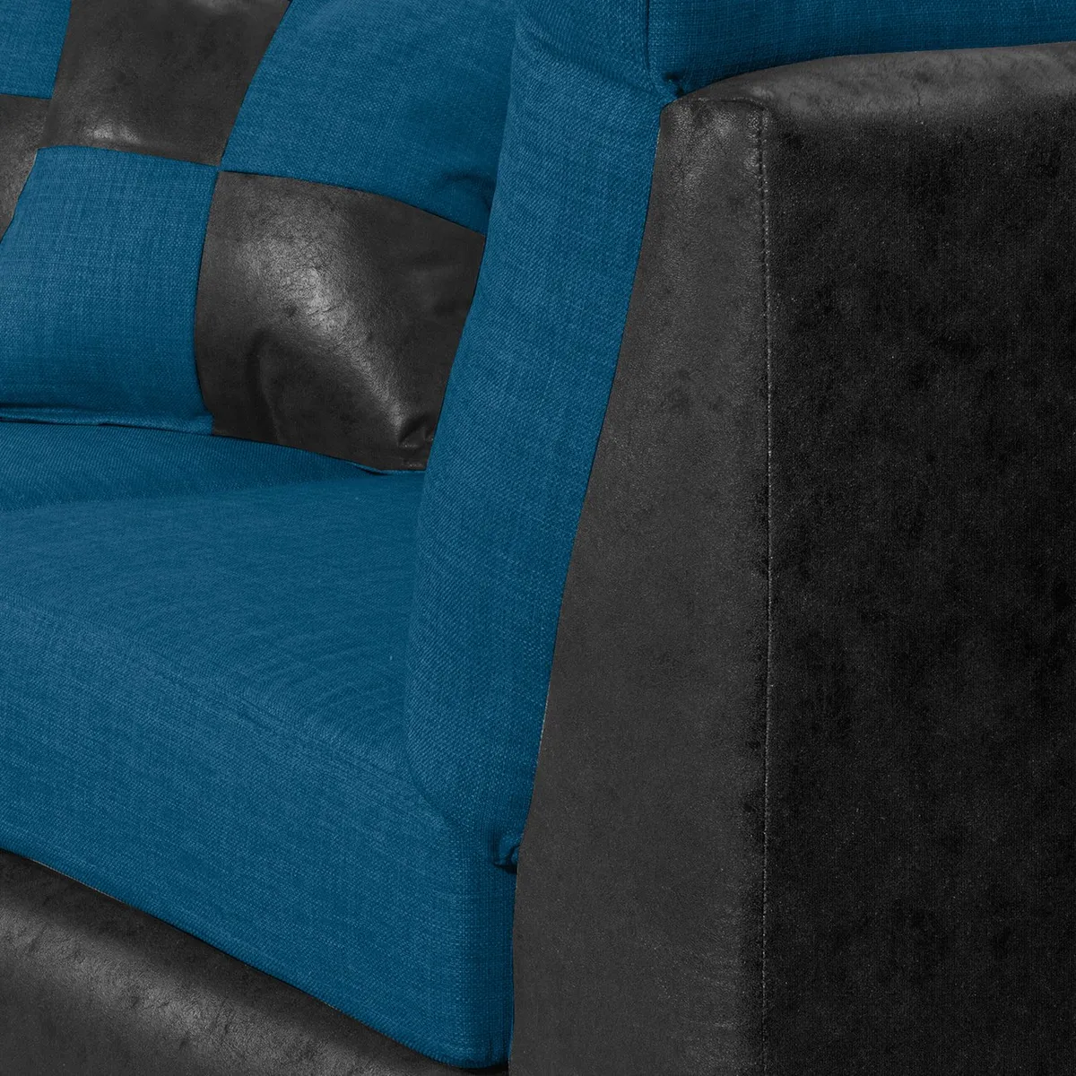 BLACK FACTORY - Sofá Seccional Fijo Izquierdo Donato Azul