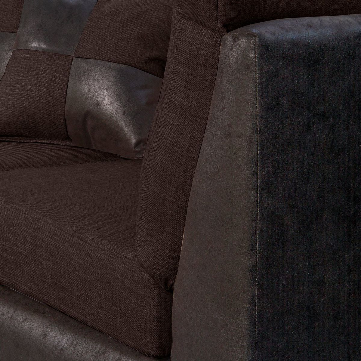 BLACK FACTORY - Sofá Seccional Fijo Izquierdo Donato Cafe